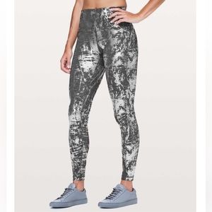 lululemon Wunder Under Crinkle Heather Brindle High Shine Foil size 6